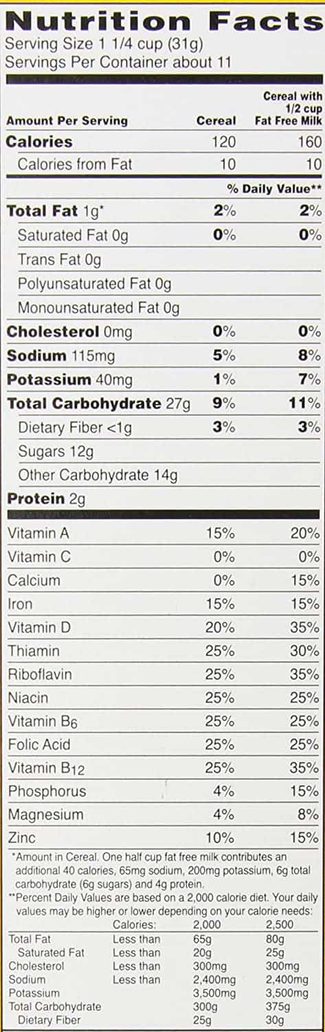 Honeycomb Cereal nutritional facts