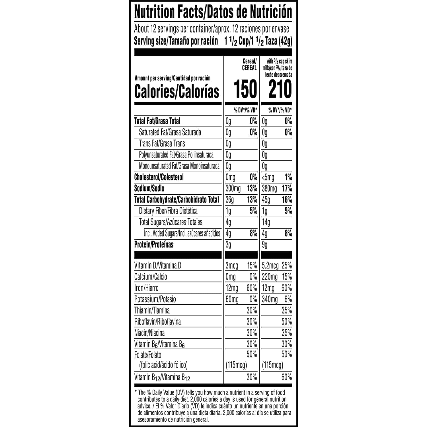 Corn Flakes Nutrition Label