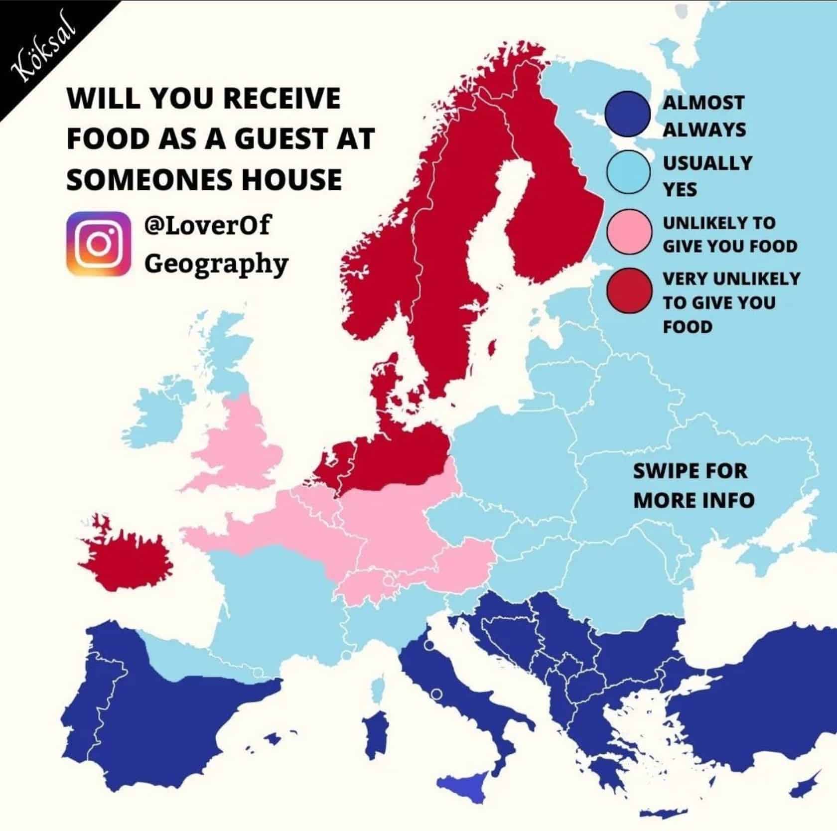 Will You Be Offered Food As A Guest (Map)